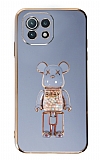 Eiroo Xiaomi Mi 11 Lite Candy Bear Standl Mavi Silikon Klf