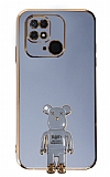 Eiroo Xiaomi Poco C40 Baby Bear Standl Mavi Silikon Klf