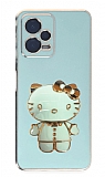 Eiroo Xiaomi Poco X5 5G Aynal Kitty Standl Yeil Silikon Klf