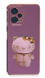 Eiroo Xiaomi Poco X5 5G Aynal Kitty Standl Mor Silikon Klf