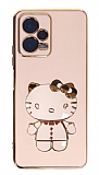 Eiroo Xiaomi Poco X5 5G Aynal Kitty Standl Pembe Silikon Klf