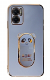 Eiroo Xiaomi Redmi 10 5G Baby Panda Standl Mavi Silikon Klf