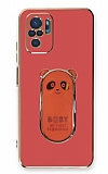 Eiroo Xiaomi Redmi Note 10 Baby Panda Standl Krmz Silikon Klf
