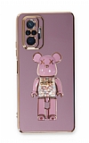 Eiroo Xiaomi Redmi Note 10 Pro Candy Bear Standl Mor Silikon Klf