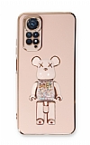 Eiroo Xiaomi Redmi Note 11 Candy Bear Standl Pembe Silikon Klf