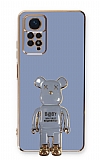 Eiroo Xiaomi Redmi Note 11 Pro Baby Bear Standl Mavi Silikon Klf