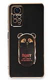 Eiroo Xiaomi Redmi Note 11 Pro Baby Panda Standl Siyah Silikon Klf