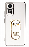 Eiroo Xiaomi Redmi Note 11 Pro Baby Panda Standl Beyaz Silikon Klf