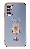 Eiroo Xiaomi Redmi Note 11 SE Candy Bear Standl Mavi Silikon Klf