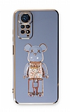 Eiroo Xiaomi Redmi Note 11S Candy Bear Standl Mavi Silikon Klf
