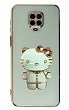 Eiroo Xiaomi Redmi Note 9S Aynal Kitty Standl Yeil Silikon Klf
