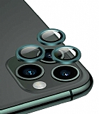 iPhone 11 Pro Max Metal Kenarl Cam Yeil Kamera Lensi Koruyucu