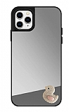 iPhone 11 Pro Pembe rdek Figrl Aynal Silver Rubber Klf