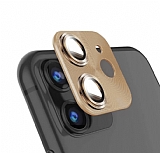 iPhone 12 Mini 5.4 in Metal Gold Kamera Lens Koruyucu