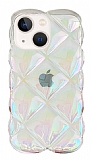 iPhone 13 3D Glitter Elmas effaf Silikon Klf