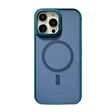 iPhone 13 Pro Max Magsafe zellikli Buzlu Lacivert Rubber Klf