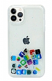 iPhone 13 Pro Sulu Simli Mobil Uygulama Simgeleri Rubber Klf