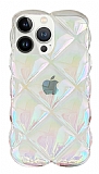 iPhone 14 Pro 3D Glitter Elmas effaf Silikon Klf