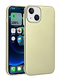 iPhone 15 Plus Kamera Korumal Mat Gold Silikon Klf