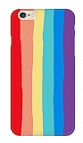 iPhone 6 / 6S Rainbow Lansman Krmz Silikon Klf
