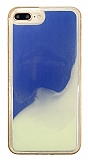 iPhone 7 Plus / 8 Plus Neon Kumlu Mavi Silikon Klf
