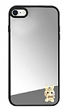 iPhone SE 2022 Papyonlu Tavan Figrl Aynal Silver Rubber Klf