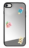 iPhone SE 2022 Renkli Figrl Aynal Silver Rubber Klf