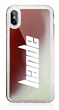 iPhone XS Max Kiiye zel Neon Kumlu Krmz Silikon Klf