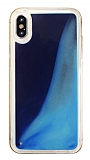 iPhone XS Max Neon Kumlu Lacivert Silikon Klf