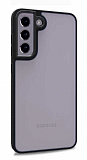 Lux Metal Serisi Samsung Galaxy S21 FE 5G Mat Siyah Kenarl effaf Silikon Klf