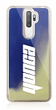 Oppo A5 2020 Kiiye zel Neon Kumlu Mavi Silikon Klf