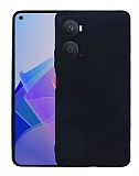 Oppo A96 Kamera Korumal Mat Siyah Silikon Klf