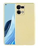 Oppo Reno7 4G Kamera Korumal Mat Gold Silikon Klf