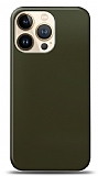 Dafoni iPhone 13 Pro Max Metalik Parlak Grnml Koyu Yeil Telefon Kaplama