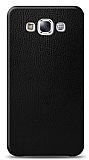Dafoni Samsung Galaxy E7 Siyah Deri Grnml Telefon Kaplama