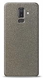 Dafoni Samsung Galaxy J8 Silver Parlak Simli Telefon Kaplama