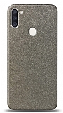 Dafoni Samsung Galaxy M11 Silver Parlak Simli Telefon Kaplama