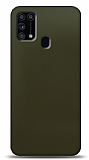 Dafoni Samsung Galaxy M31s Metalik Parlak Grnml Koyu Yeil Telefon Kaplama