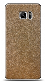 Dafoni Samsung Galaxy Note FE Gold Parlak Simli Telefon Kaplama