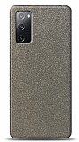 Dafoni Samsung Galaxy S20 FE Silver Parlak Simli Telefon Kaplama