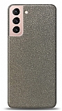 Dafoni Samsung Galaxy S21 Silver Parlak Simli Telefon Kaplama