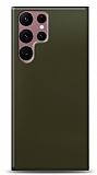 Dafoni Samsung Galaxy S22 Ultra 5G Metalik Parlak Grnml Koyu Yeil Telefon Kaplama