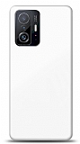 Eiroo Glass Xiaomi 11T Pro 5G Silikon Kenarl Cam Beyaz Klf