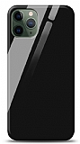 Eiroo iPhone 11 Pro Max Silikon Kenarl Siyah Cam Klf