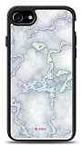 Dafoni Hologram iPhone SE 2020 Beyaz Mermer Desenli Klf