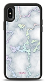 Dafoni Hologram iPhone XS Max Beyaz Mermer Desenli Klf
