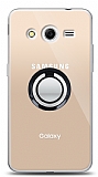 Samsung Galaxy Core 2 Siyah Tutuculu effaf Klf