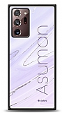 Dafoni Glossy Samsung Galaxy Note 20 Ultra Kiiye zel simli Simli Mor Mermer Klf