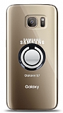 Samsung Galaxy S7 Siyah Tutuculu effaf Klf