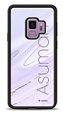 Dafoni Glossy Samsung Galaxy S9 Kiiye zel simli Simli Mor Mermer Klf